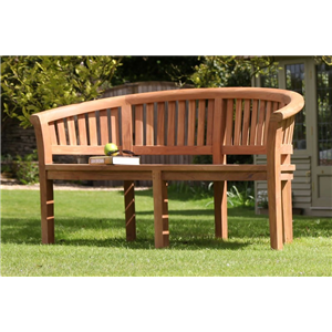 Broadway Banana Bench Teak 8cm Scroll